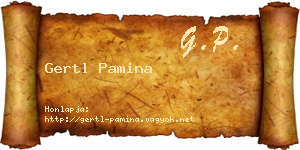 Gertl Pamina névjegykártya